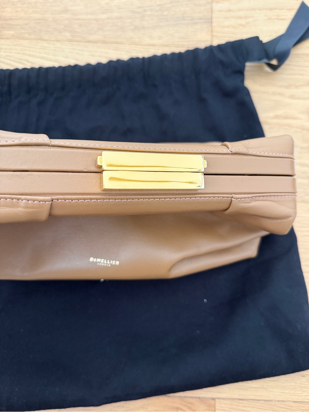 Demellier Florence Clutch in Deep Toffee - Picture 6 of 10